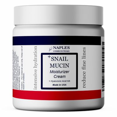 Naples Cosmeceuticals Snail Mucin Hyaluronic Acid HA Serum Deluxe All In One Cream Moisturizer Essence Face Body Intense Hydration Enhanced Elasticity Made in USA