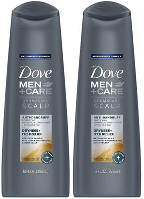 Dove Men Care Dermacare Scalp - Anti-Dandruff Shampoo Conditioner 2 in 1 - Dryness Itch Relief - Net Wt. 12 FL OZ (355 mL) Per Bottle - Pack of 2 Bottles