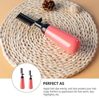 FOMIYES 2pcs Hair Dye Bottle Root Comb Applicator, Plastic Squeeze Bottle for Even Hair Coloring, Red, 130ml 200ml, Ideal for Home Salon Use