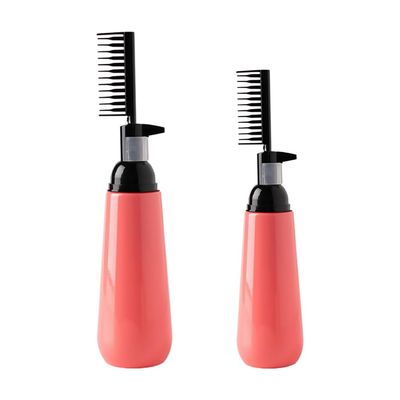FOMIYES 2pcs Hair Dye Bottle Root Comb Applicator, Plastic Squeeze Bottle for Even Hair Coloring, Red, 130ml 200ml, Ideal for Home Salon Use