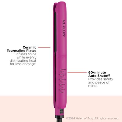 Revlon Easy Heat 1 Precision Flat Iron Hair Straightener with Ceramic Tourmaline Plates for Less Damage and 5 Preset Temps with Heat Recommendations by Hair Type