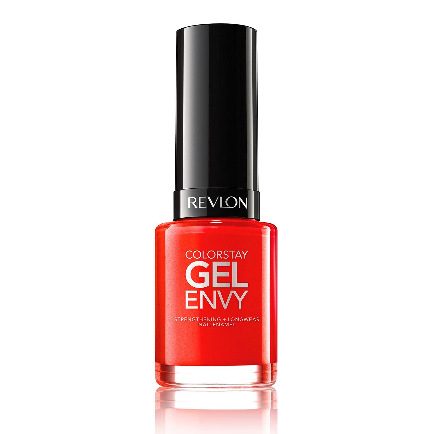 Revlon ColorStay Gel Envy Longwear Nail Polish, with Built-in Base Coat Glossy Shine Finish, in RedCoral, 625 Get Lucky, 0.4 oz
