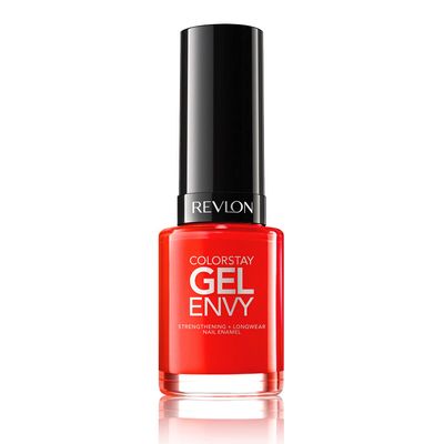 Revlon ColorStay Gel Envy Longwear Nail Polish, with Built-in Base Coat Glossy Shine Finish, in RedCoral, 625 Get Lucky, 0.4 oz