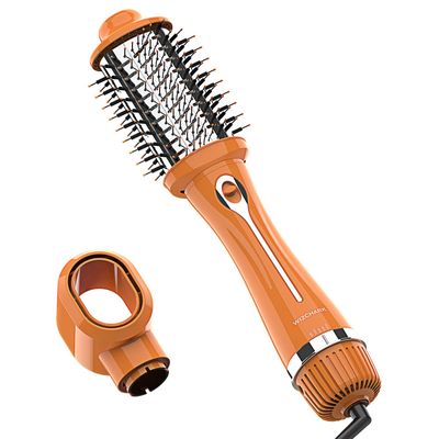 BRAND Hair Dryer Brush: Dual Voltage Hot Air Brush Volumizer Ionic One-Step Blow Dryer Brush for European Travel, Oval Brush for Straight and Curling Hair Salon Blowouts