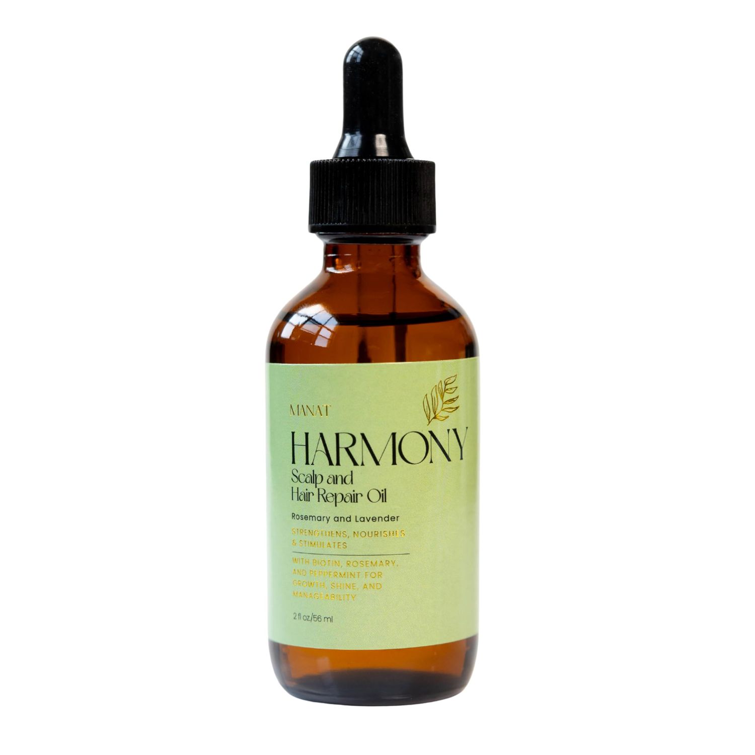 Manat Harmony Hair Scalp Oil - 100 Natural - Promotes Healthy Hair Growth, Nourishes Balances Scalp wCastor Oil, Peppermint, Eucalyptus Oils Biotin - Rejuvenating, Self Care, Gift - 2oz