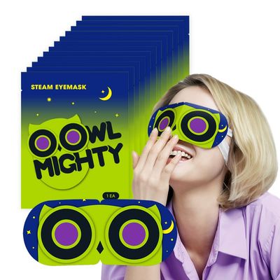 PURPLE GORILLA OOwl Mighty Steam Eye Mask for Dry Eyes, Self Heating Eye Compression for Stress Relief, Disposable Sleep Eye Mask for Relaxation, Travel Home Office Gifts, 24 Packs, Unscented