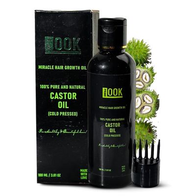 Prime Look Organic Cold-Pressed Castor Oil - 100 ml Hair Growth Oil - Premium Hair Oils for Hair Growth - Hexane-Free, Expeller-Pressed - Vitamin E Rich for Scalp Massages Fuller Hair
