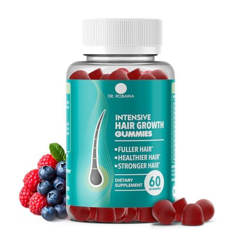 Dr. Robaina Intensive Hair Growth Gummies Fuller-Looking Hair Healthier Hair Appearance Stronger Hair Made in USA