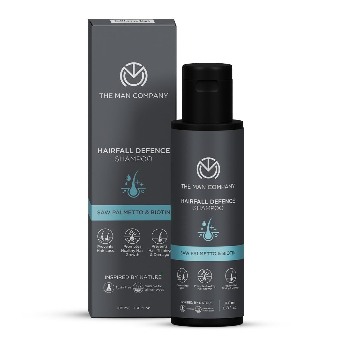 The Man Company Hairfall Control Shampoo for Men, 100ml Shampoo for Men to Prevent Hair Loss, Protects Against Hair Damage Promotes Healthy Hair Growth