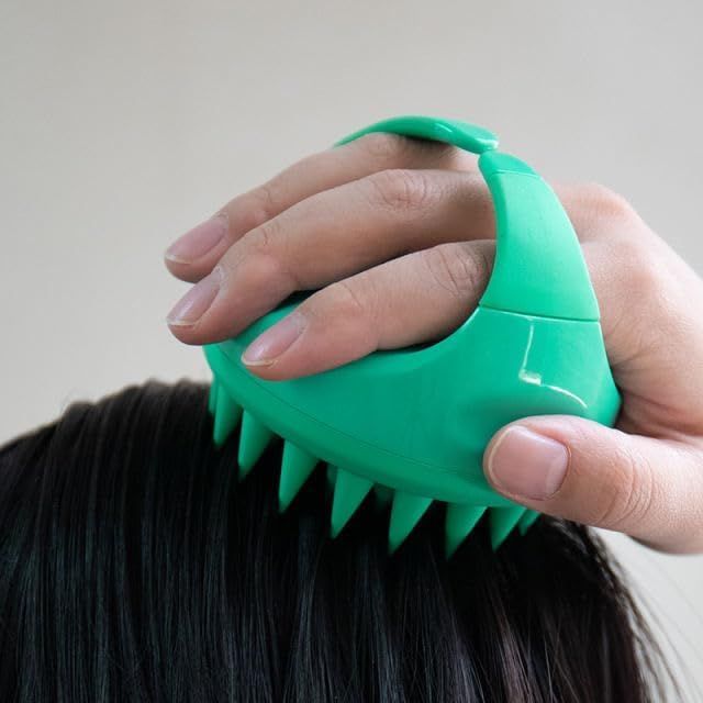 Generic Scalp Massager Hair Growth Scalp Scrubber with Soft Silicone Dandruff Removal, Hair Shampoo Brush for Scalp Brush Head Massager, Dandruff Comb, Scalp Massage Tool, Psoriasis Comb, Green