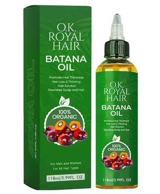 OK Royal Hair Batana Oil for Hair Growth Skin Care: Dr Sebi Organic Raw Batana Oil from Honduras and Africa - 100 Pure Natural - For Thicker Stronger Hair - 3.99 FL OZ