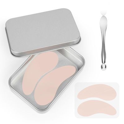 Under Eye Patches -2 Pairs Reusable Silicone Eye Patches to Boost Hydration, Reduce Dark Circles, Plump Fine Lines Wrinkles,with Tin Case