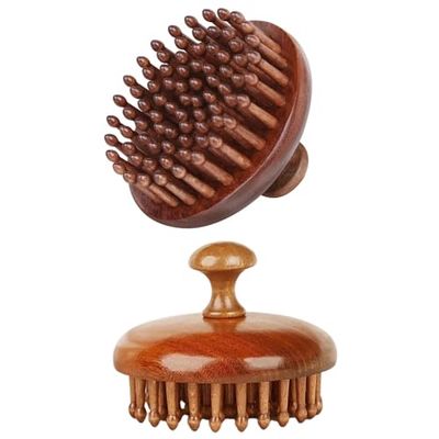 Fine teeth wood comb wooden scalp massager hair growth head massager scalp stress relax hair brush