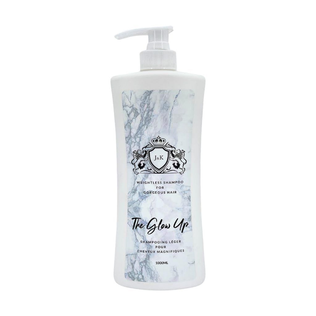 JK The Glow Up Shampoo (1000 ML Bottle) - Sulfate-Free, Hydrating and Volumizing, Salon Quality Formula for Fine Thick Hair, Color-Treated Hair Rejuvenation Extra Shine For Women.