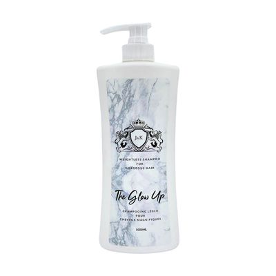 JK The Glow Up Shampoo (1000 ML Bottle) - Sulfate-Free, Hydrating and Volumizing, Salon Quality Formula for Fine Thick Hair, Color-Treated Hair Rejuvenation Extra Shine For Women.