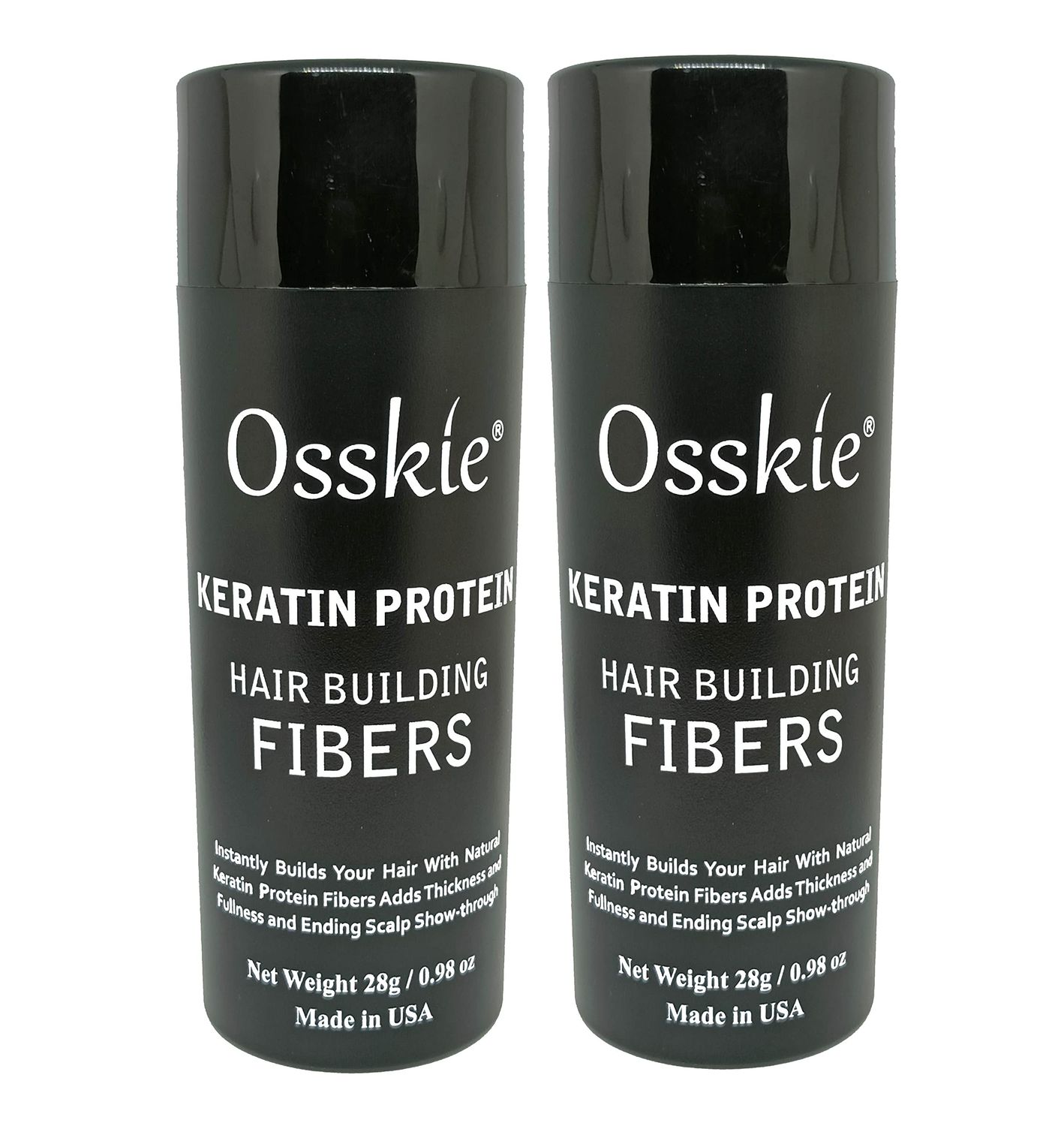 Osskie Hair Building Fibers Hair Loss Concealer (28gr0.98onz)- Pack Of 2 -Hair Thickening Fibers For Men Women, (Dark Brown)