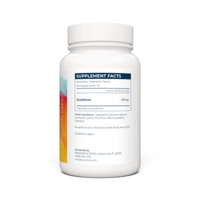 Renue By Science Glutathione High Strength Glutathione Supplement 90 Liposomal Glutathione Capsules - 130mg Glutathione per Serving Non-GMO Made in The USA Third-Party Tested
