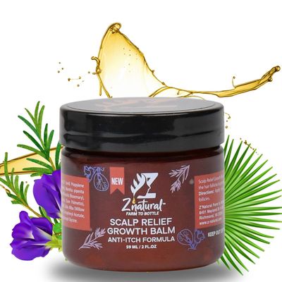 Z&#39;natural Scalp Relief Growth Balm - Hair Care with Tea Tree Oil Rosemary Oil - Natural Balm for Dry, Itchy Scalp - Braid Care - Deep Nourishment - Soothes Dandruff - 59ML