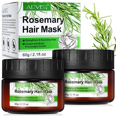 NIFEISHI Organics Rosemary Hair Masque, Hair Treatment Oil, Repairs Damage Hair Root, Essential Oil Biotin Deep Treatment, Deep Conditioner Suitable for Dry Damaged Hair-60g