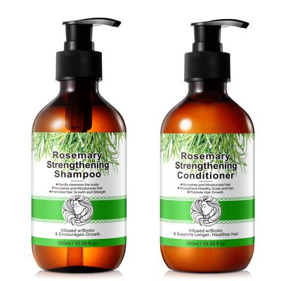 Rosemary Mint Shampoo and Conditioner set Infused with Biotin Promotes Hair Growth Scalp Health, Strengthen Weak and Brittle Hair for All Hair Types