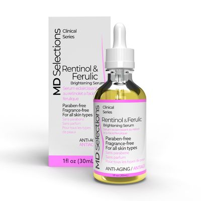 MD Selections Retinol Ferulic Serum for Face, 1 oz Anti Aging Anti Wrinkle Pore Minimizer Skin Firming Toning Boosts Collagen