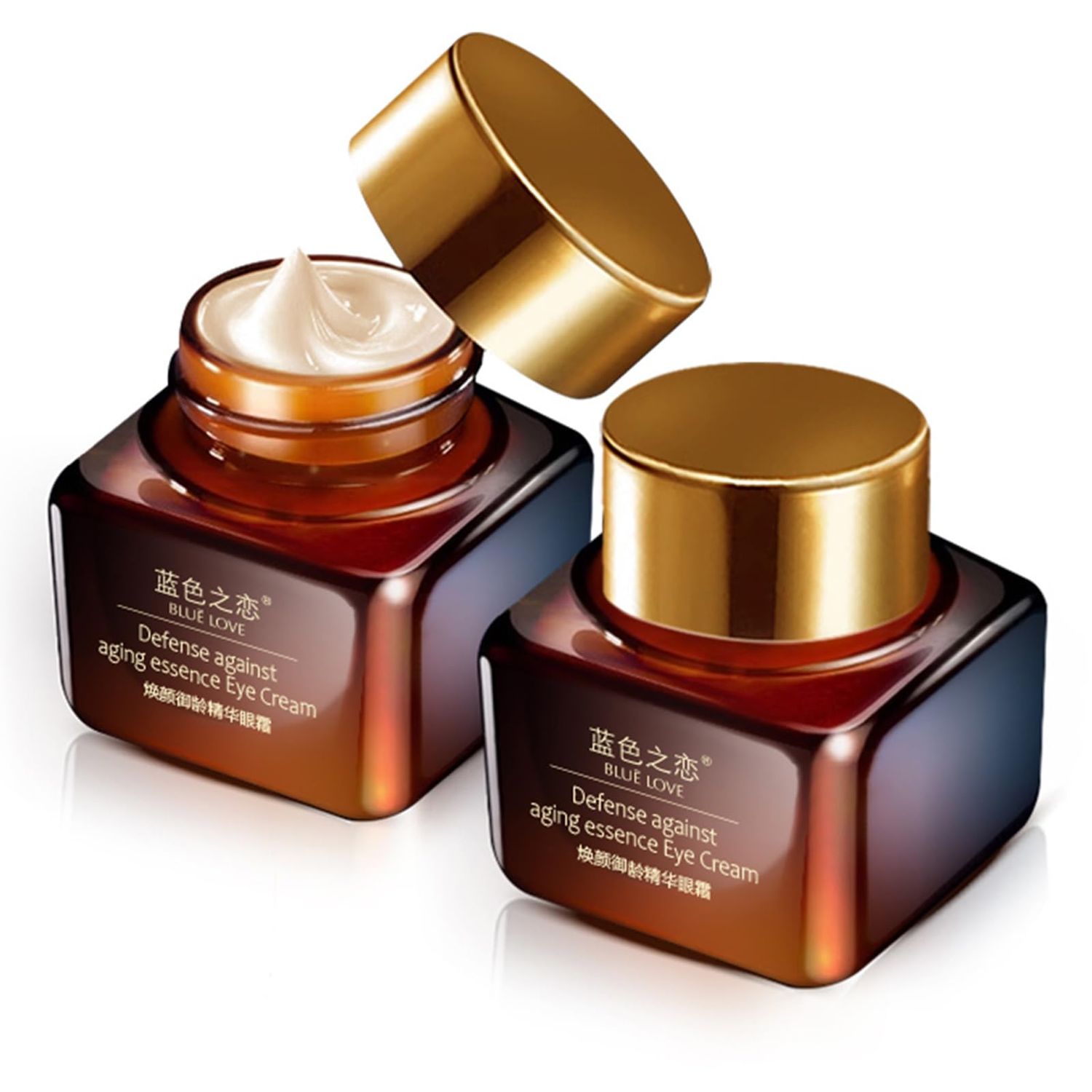 BLUE LOVE 2PCS Anti-Aging Eye Cream - Reduces Dark Circles Puffiness Under-Eye Bags - Moisturizing Fast-Absorbing Wrinkle Treatment for Men Women
