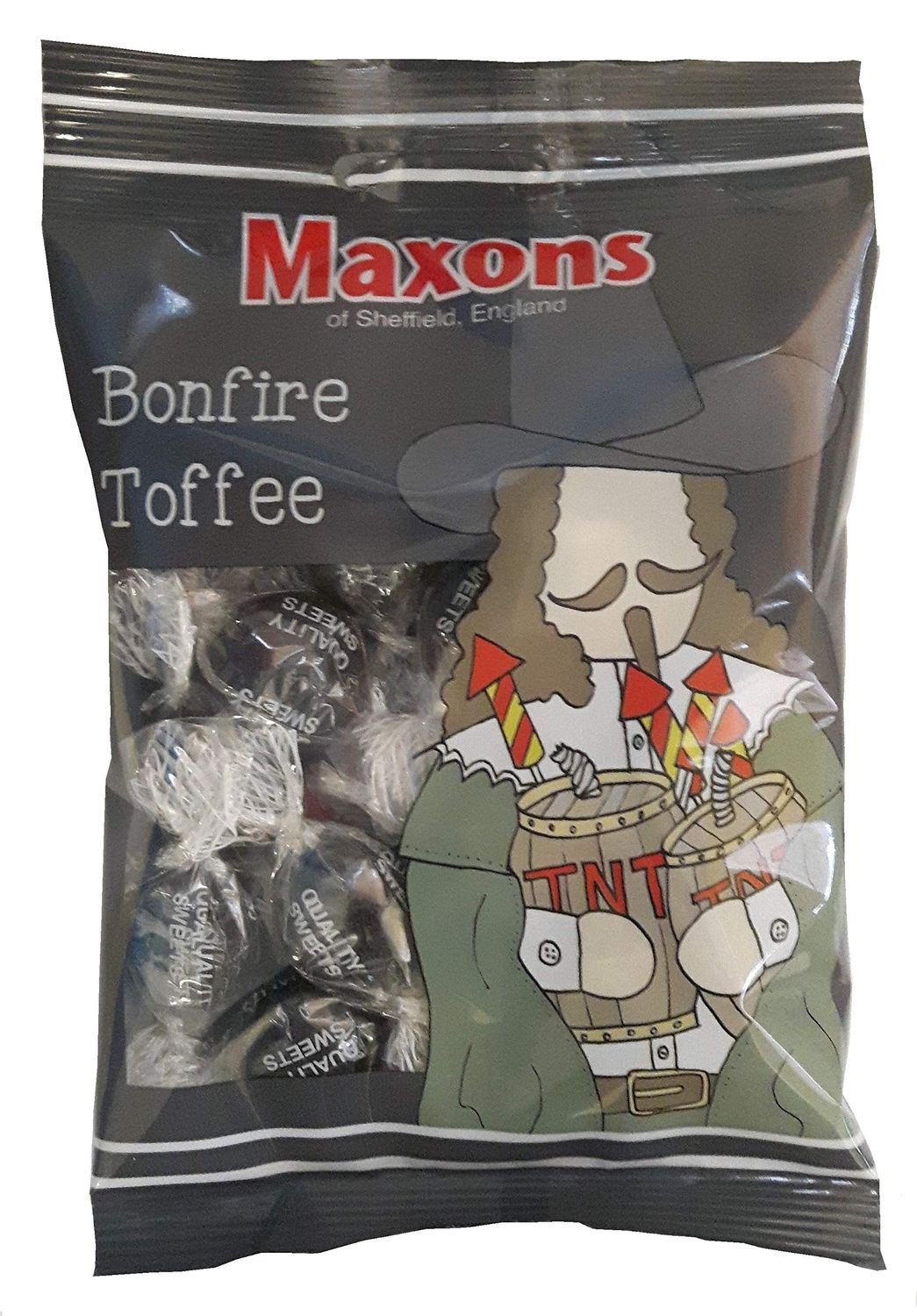 Maxons Bonfire Toffees British Boiled Sweet made with Treacle Old Fashioned Winter Nights Candy Handmade Individually Wrapped from UK 4.23 Oz (120 g)
