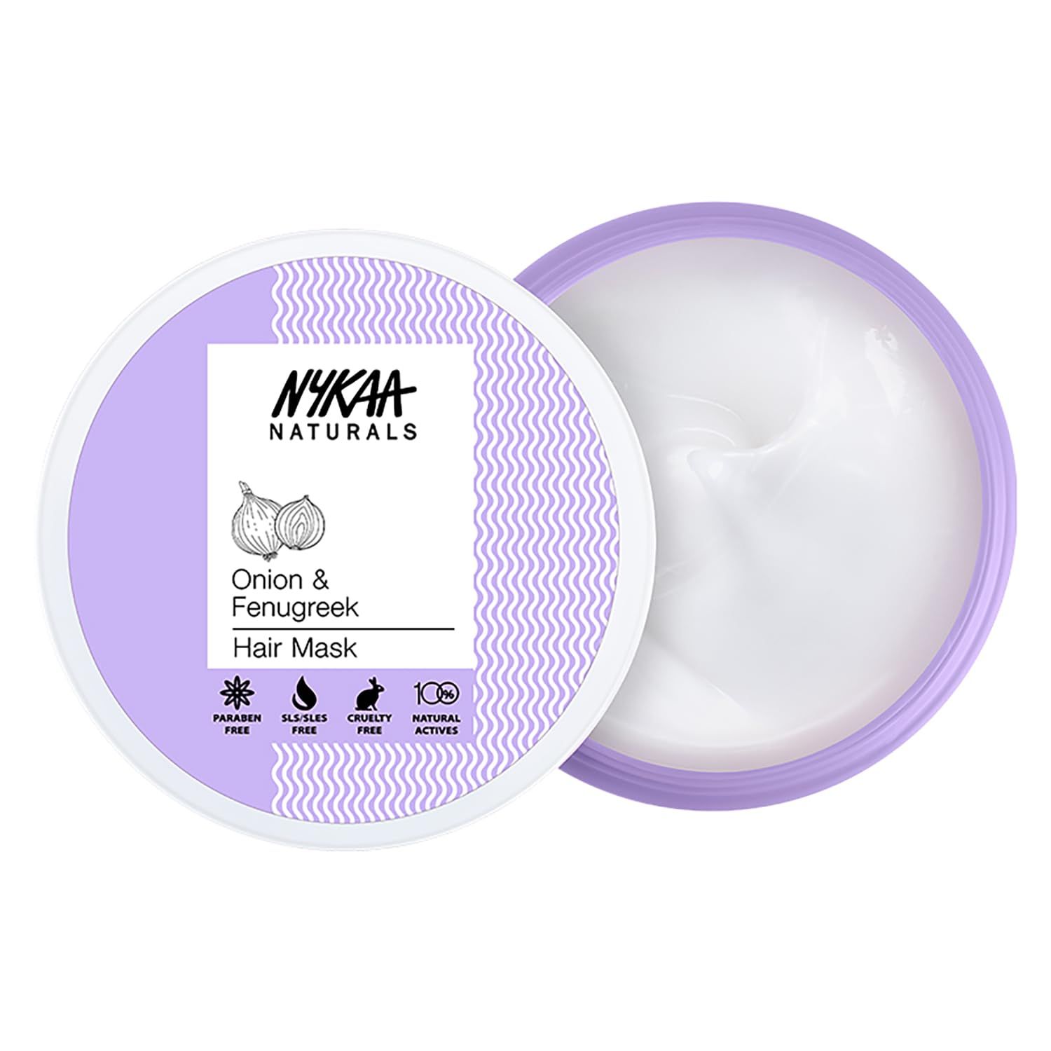 Nykaa Naturals Hair Mask - Deep Conditioner for Dry Damaged Hair- Suitable for All Hair Types - Onion and Fenugreek - 6.76 oz