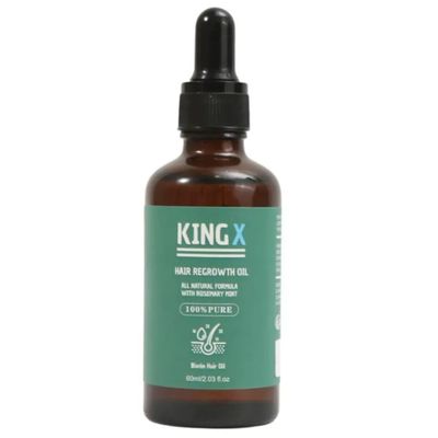 KINGX Hair Regrowth Oil, All Natural Formula with Rosemary Mint, 100 Pure, Biotin Hair Oil