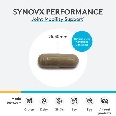 XYMOGEN SynovX Performance - Stay Active with Joint Mobility Cytokine Balance Support - Joint Supplements for Women, Men and Athletes with High Molecular Weight Hyaluronic Acid (60 Capsules)