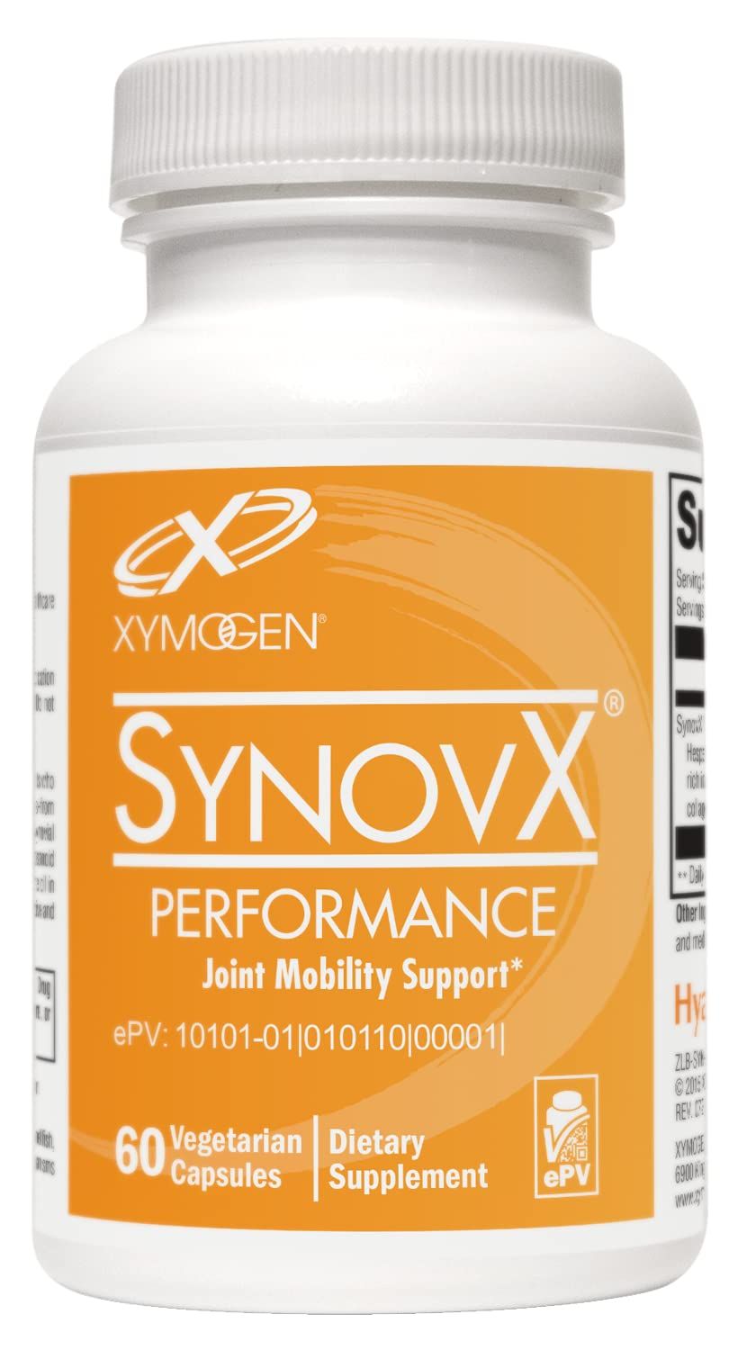 XYMOGEN SynovX Performance - Stay Active with Joint Mobility Cytokine Balance Support - Joint Supplements for Women, Men and Athletes with High Molecular Weight Hyaluronic Acid (60 Capsules)