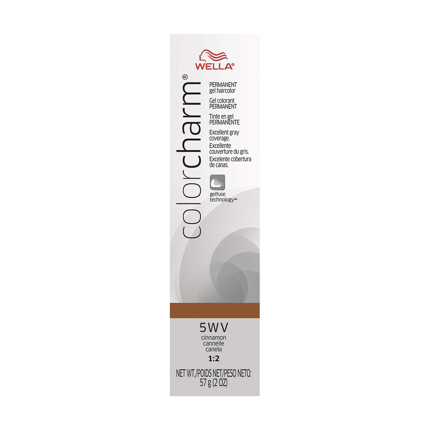 WELLA colorcharm Permanent Gel Haircolor, With Long Lasting Gelfus Technology, For Gray Coverage, 5WV Cinnamon, 2 oz