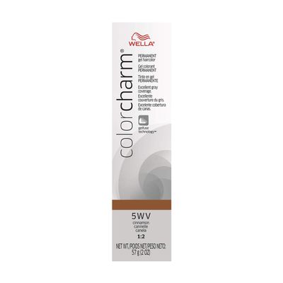WELLA colorcharm Permanent Gel Haircolor, With Long Lasting Gelfus Technology, For Gray Coverage, 5WV Cinnamon, 2 oz