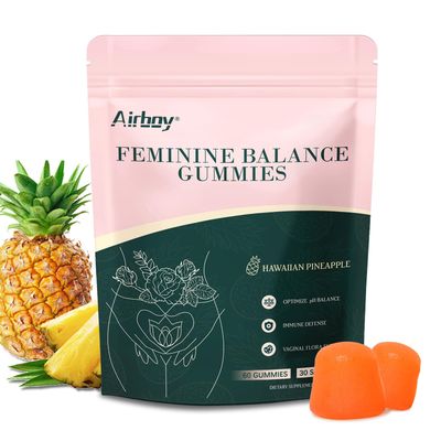 Airboy Feminine Balance Gummies,Womens Health Gummies,Pineapple Gummies for Women PH, Immune Support,Vaginal Flora Balance-60 Gummies