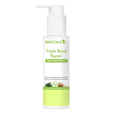 WishCare Triple Bond Repair Booster Serum - 10 AminoPeptide Complex - Repairs Damaged Frizzy Hair 100ml