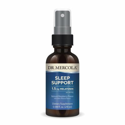 Dr. Mercola Sleep Support with Melatonin Spray - Supports Restful Sleep - Non-GMO, Gluten-Free Soy-Free - Natural Raspberry Flavor - 0.98 fl oz (35 Servings)