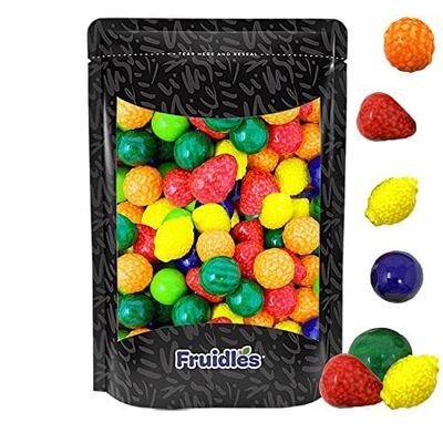 Fruidles Seedlings Bubble Gum Balls, Original Fruit Shaped Candy Buffet Treats, Sprinkles on the Inside, Kosher Certified Parve (Half-Pound)