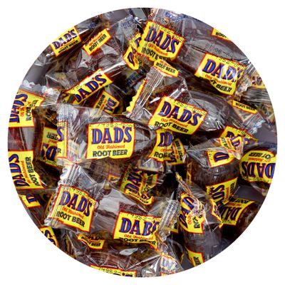 Dad&#39;s Root Beer Barrels Hard Candy, 1lb Bulk Bag (Approximately 50 pcs), Root Beer Candy, Dads Root Beer Barrels, The Hampton Popcorn Candy Company