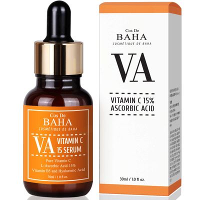 Vitamin C 15 Serum with Arbutin for Face - Brightening Facial Serum with Aloe - Professional Formula for All Skin Types, 1 Fl Oz (30ml)