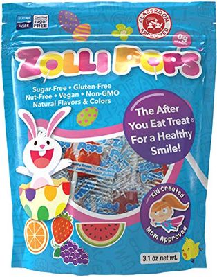 Zollipops - Easter Variety Pack - Clean Teeth Lollipops Anti-Cavity, Sugar-Free Candy - Great for Healthy, Clean Teeth - Assorted, 3.1 oz Bag