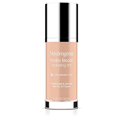 Neutrogena Hydro Boost Hydrating Tint with Hyaluronic Acid, Lightweight Water Gel Formula, Moisturizing, Oil-Free Non-Comedogenic Liquid Foundation Makeup, 20 Natural Ivory, 1.0 fl. oz