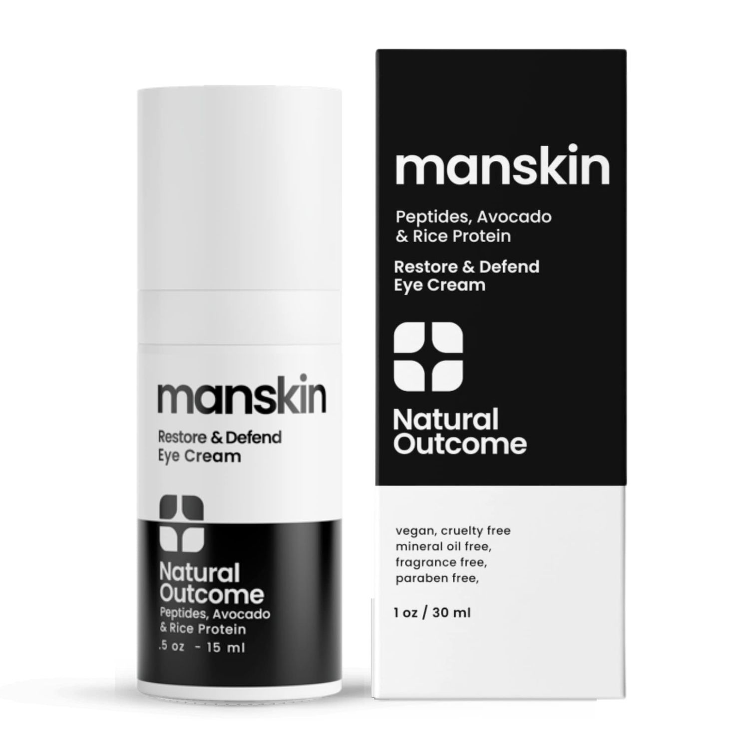 natural outcome Man Skin Eye Cream for Men - Restore Defend Anti Aging Eye Cream with Peptides, Avocado Oil and Rice Proteins