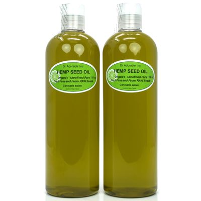 Dr Adorable - 32 oz - Hemp Seed Oil UNREFINED - 100 Pure Natural Cold Pressed Organic (2 of 16 oz)