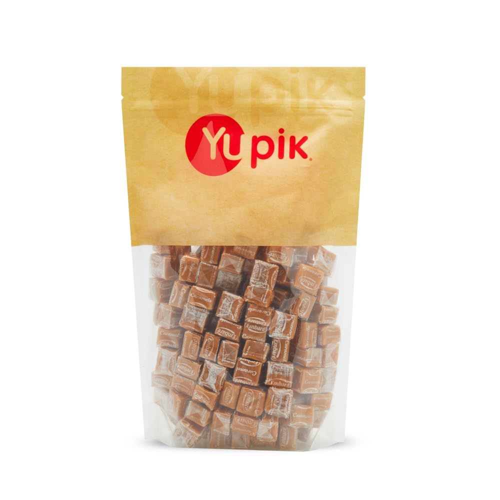 Yupik Creamy Caramels, 2.2 lb (35.2 oz), Gluten-Free, Individually Wrapped, Semi-Soft Candies, Caramel Vanilla Flavor, Sweet Candy, Delicious Snacks, Ideal for Gifting, Halloween Holidays