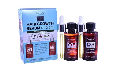 OS GROW Hair Growth Serum Duo Set, 100 True Natural Plant formula for a variety of hair loss, Thinning hair growth, for men and women (MADE IN USA.)
