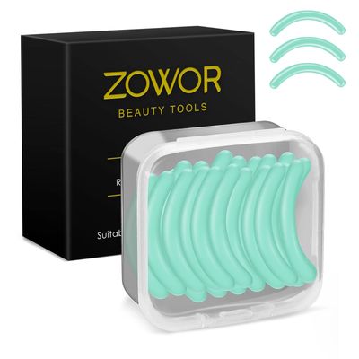 Zowor Green Eyelash Curler Refills Pads-30 Pcs Silicone Replacement Refills Eye Lash Curler Pads for Universal Eyelash Curler with a Clear Storage Box