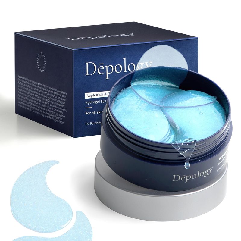 depology Replenish Repair Under Eye Patches for Puffy Eyes, Wrinkles (60 Patches) Hydrating with Ceramides and Hyaluronic Acid for All Skin Types Botanical Extracts Eye Gel Pads 2.96 fl oz