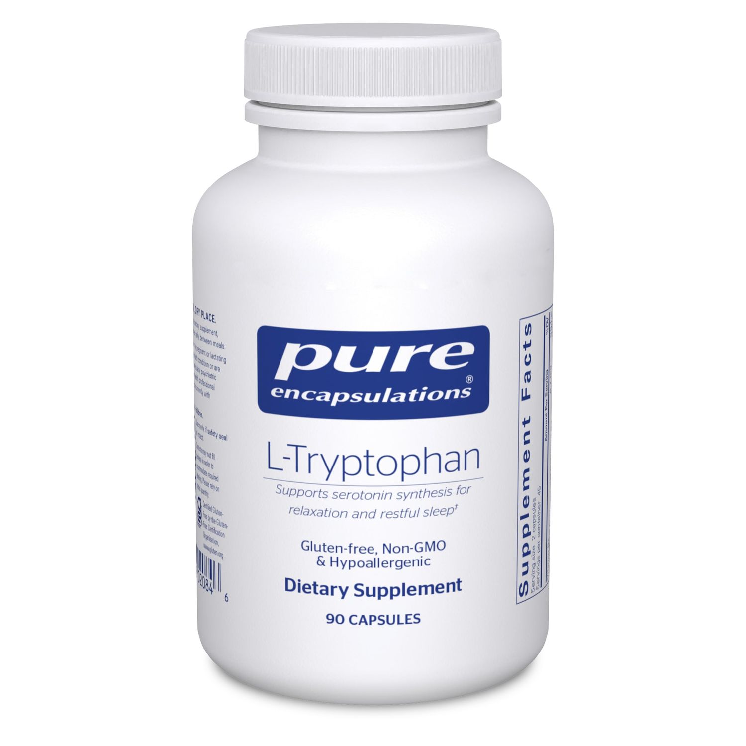 Pure Encapsulations L-Tryptophan Amino Acid Supplement for Relaxation, Serotonin Support, PMS, and Sleep 90 Capsules