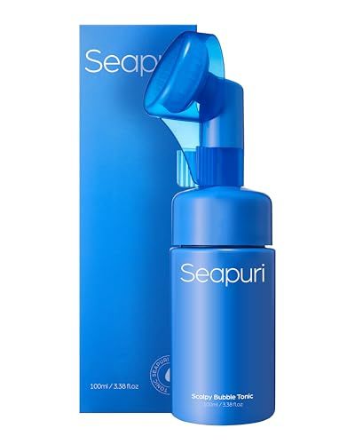 Seapuri Scalpy Bubble Hair Growth Tonic Anti-Dandruff Treatment for Hair Loss Thinning Salicylic Acid, Menthol, Dexpanthenol Non-Greasy, Lightweight Scalp Massager (3.38 Fl Oz)