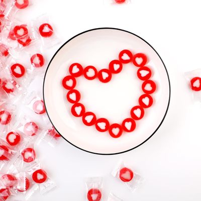 Round Hard Candy with Heart Valentine&#39;s Day candy(152 individually wrapped candies) Perfect for Weddings and Valentines Day
